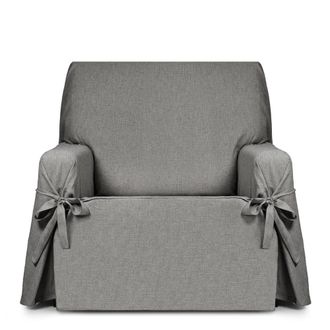 Eysa Funda de sill&oacute;n hidr&oacute;fugo con lazos bicolor beige-negro 80-120 cm