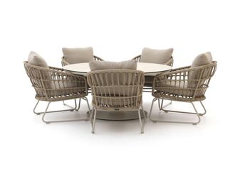 Intenso Furniture Intenso Trofarello/La Fonte &oslash;150cm low dining tuinset 6-delig