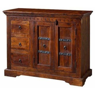 Massivmoebel24 Oxford 408 Credenza in legno di acacia - laccato / nougat 106x50x85