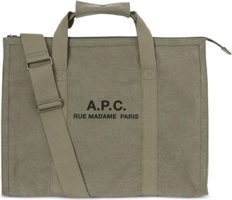 A.P.C. Recuperation Shopping Bag - Heren - Shoppers - Groen - ONE Size - Katoen - Tassen