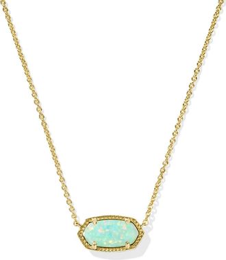 Kendra Scott Womens Elisa Short Pendant Necklace In Green Lab Grown Opal