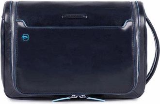 Piquadro Beauty Case - Dames - Schoudertassen - Blauw - ONE Size - Leer - Tassen