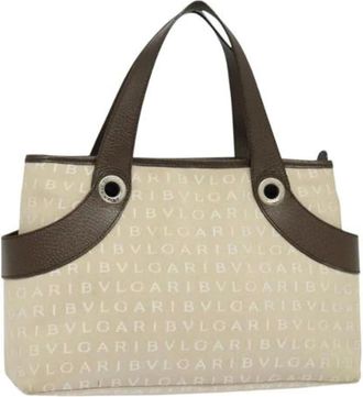 Bulgari Pre-owned borse a mano di tela - - Pre-owned - Donna - Beige - ONE SIZE