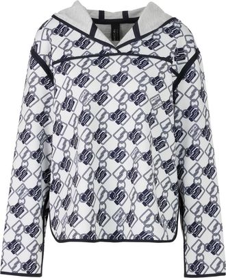 Marc Cain Overhemden, Dames, Blauw, 2Xl, Cube Design Hoodie