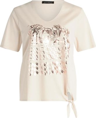 Betty Barclay Tops, Dames, Beige, M, Strik Basic Shirt