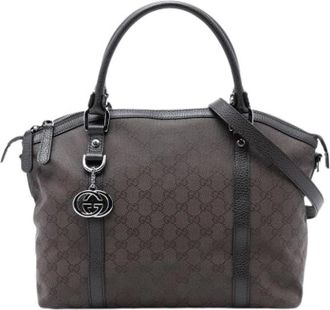 Gucci Pre-owned Handbags, female, Brown, Size: ONE SIZE Pre-owned Canvas Handbag