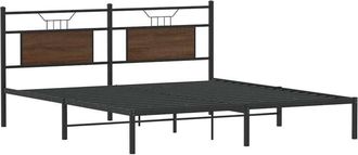 vidaXL Bed Frame without Mattress Brown Oak 160x200 cm Engineered Wood Vidaxl