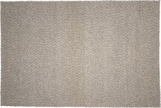 Macabane Alfombra rectangular de lana rizada color topo de 200x290 cm