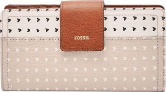 Fossil Womens Logan RFID Tab Clutch Hearts Bifold Wallet, One Size