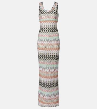 Missoni Sequined knitted lame gown