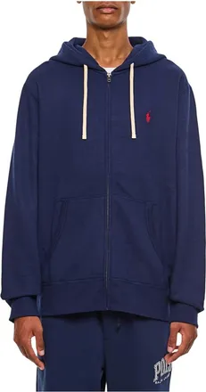 Polo Ralph Lauren Hoodies & sweatvesten, Heren, Blauw, M, Katoen, Fleece Full-Zip Hoodie
