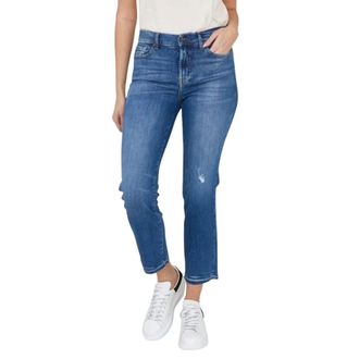 7 For All Mankind Jeans Straight Crop - Jeans - Mujer - Azul - W27