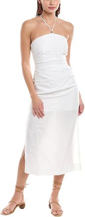 Onia Air Ruched Halter Linen-Blend Maxi Dress