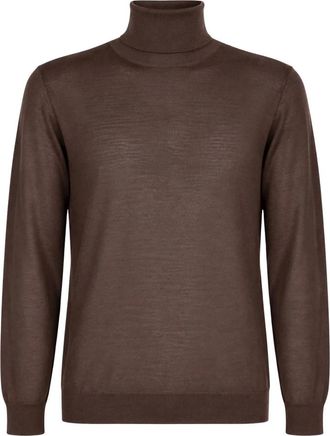 Fedeli Maglione a collo alto Derby - - Knitwear - Uomo - Marrone - 2XL