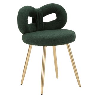 Dmora Silla Rishik, Una Silla, Asiento En Tejido Efecto Boucl&egrave;, Acolchado, Verde