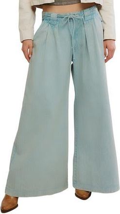 Free People Julien Wide Leg Chino Pants in Pearl Blue at Nordstrom Rack, Size X-Small