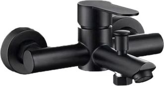 OEM Grifo Ba&ntilde;era - Acero Inoxidable Negro - 2 Agujeros Con Desviador Pull-up - Cartucho Cer&aacute;mico - 180 Mm