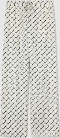 Gucci Printed Silk Twill Pants, White, Ready-to-wear
