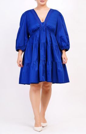 Leota Zariah Empire Waist Mini Dress in Mazarine Blue at Nordstrom, Size Xx-Large