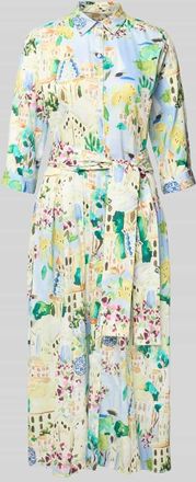 Milano Milano Italy Hemdblusenkleid mit Bindeg&uuml;rtel und Knopfleiste in Hellblau, Gr&ouml;&szlig;e 36