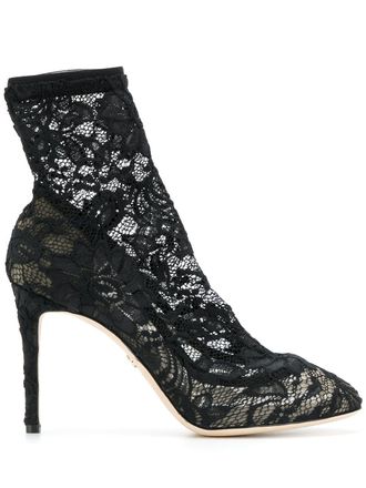 Dolce & Gabbana ankle boots - women - Polyamide/Polyamide/Calf Leather/Leather - 39 - Black