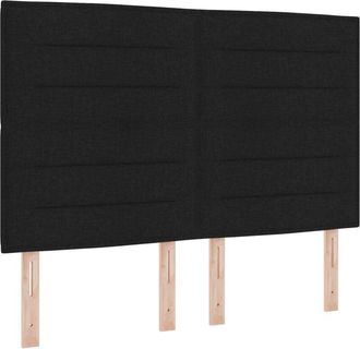 vidaXL vidaXL LED Headboard Lines Design Black 80 cm Fabric