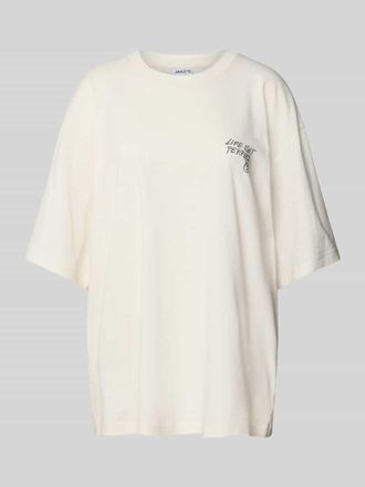 Jake*s Casual Oversized T-Shirt mit Statement-Print in Offwhite, Gr&ouml;&szlig;e M