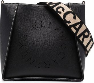 Stella McCartney Tassen, Dames, Zwart, ONE Size, Leer, Logo Crossbody Tote Bag