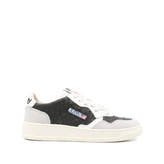 Autry Medalist Ostrich White Black Trainers
