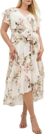 City Chic Floral Print Maxi Dress in Delicate Fl at Nordstrom, Size 14W