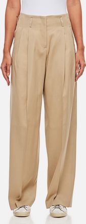 Golden Goose Beige High Waist Pleated Pant