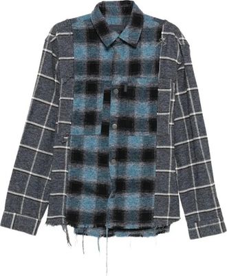 Haikure Shirt met rafelrand - Heren - Casual Overhemden - Blauw - S - Overhemden