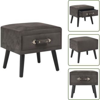vidaXL The Living Store Comodino Grigio 40x35x40 cm in Velluto - Comodino grigio