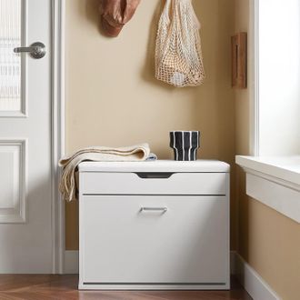 SoBuy Scarpiera Salvaspazio Slim, Portascarpe Salvaspazio Regolabili,scarpiere,scarpiera Pieghevole L60p30a50 Cm, Bianco Fsr95-w Sobuy