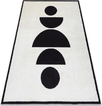 RugsX Rugsx - Alfombra Moderna Mode 8598 Geom&eacute;trico Crema / Negro Black 160x220 Cm