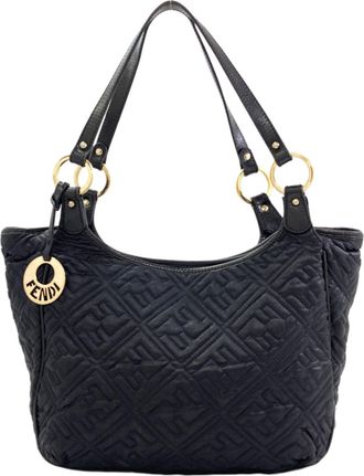 Fendi Zucca Black Nylon Tote Bag (Pre-Owned)
