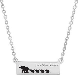 HMY Jewelry Nana Elephant Stainless Steel ID Pendant Necklace in Metallic at Nordstrom Rack