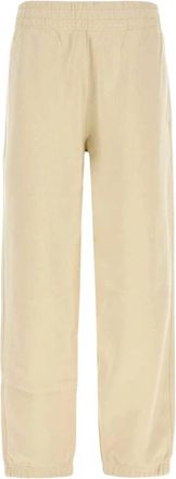 Burberry Katoenen joggingbroek met Check-applicatie - Dames - Sweatpants - Beige - L - Katoen - Broeken