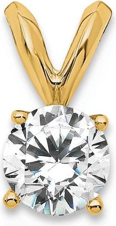 Diamond2Deal 14k Gold Round Lab Grown Diamond Solitaire Pendant (0.37ct, VS, G-H)