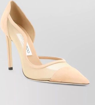 Jimmy Choo London mesh and suede stiletto pumps