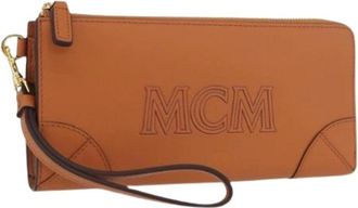MCM Pre-owned Clutches, female, Brown, Size: ONE SIZE Pre-owned Long Wallet