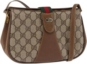 Gucci Pre-owned Leren Crossbodytas - Dames - Vintage Schoudertas - Beige - ONE Size - Leer - Vintage
