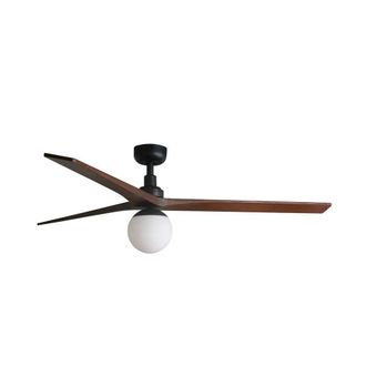 Netlighting Klim Large Black Walnut DC Ceiling Fan E27 6 Speed