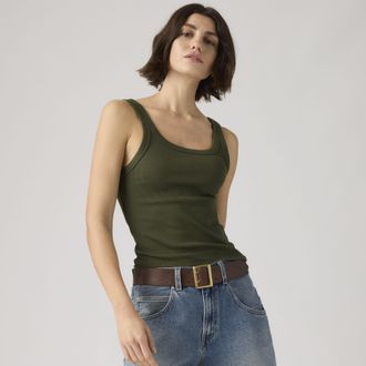 Levi's Essential Ribbed Tank Top - Womens - XS - Green