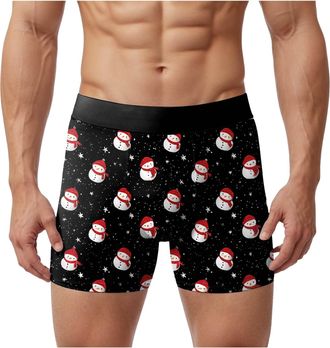 Generic Christmas Shorts Men Xmas Shorts for Men Stretch Personalised Mens Underwear Trunks Breathable Briefs UnderpantsFly Trunks Hipster Pants