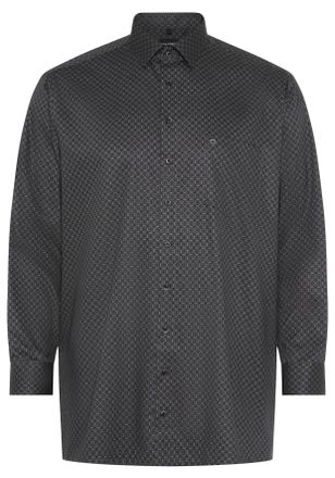 Olymp Langarmhemd OLYMP Big & Tall, Herren, Gr. 49, N-Gr, silber (silbergrau), Web, Obermaterial: 100% Baumwolle, gemustert, comfort fit, 2-Knopf-Manschette