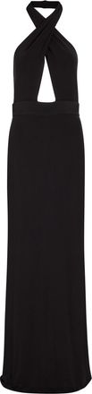 Nili Lotan Lita Halterneck Stretch-jersey Gown - Black - 2 (UK6 / XS)