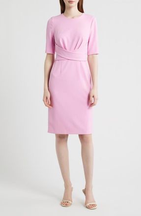 Anne Klein Wrap Overlay Sheath Dress in Carnation Pink at Nordstrom, Size 14