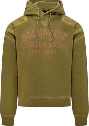 Dsquared2 Cypro shoulder-detail hoodie - men - Fabric - S - Brown