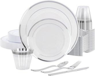 Elama 150pc Disposable Plastic Dinnerware Party Set